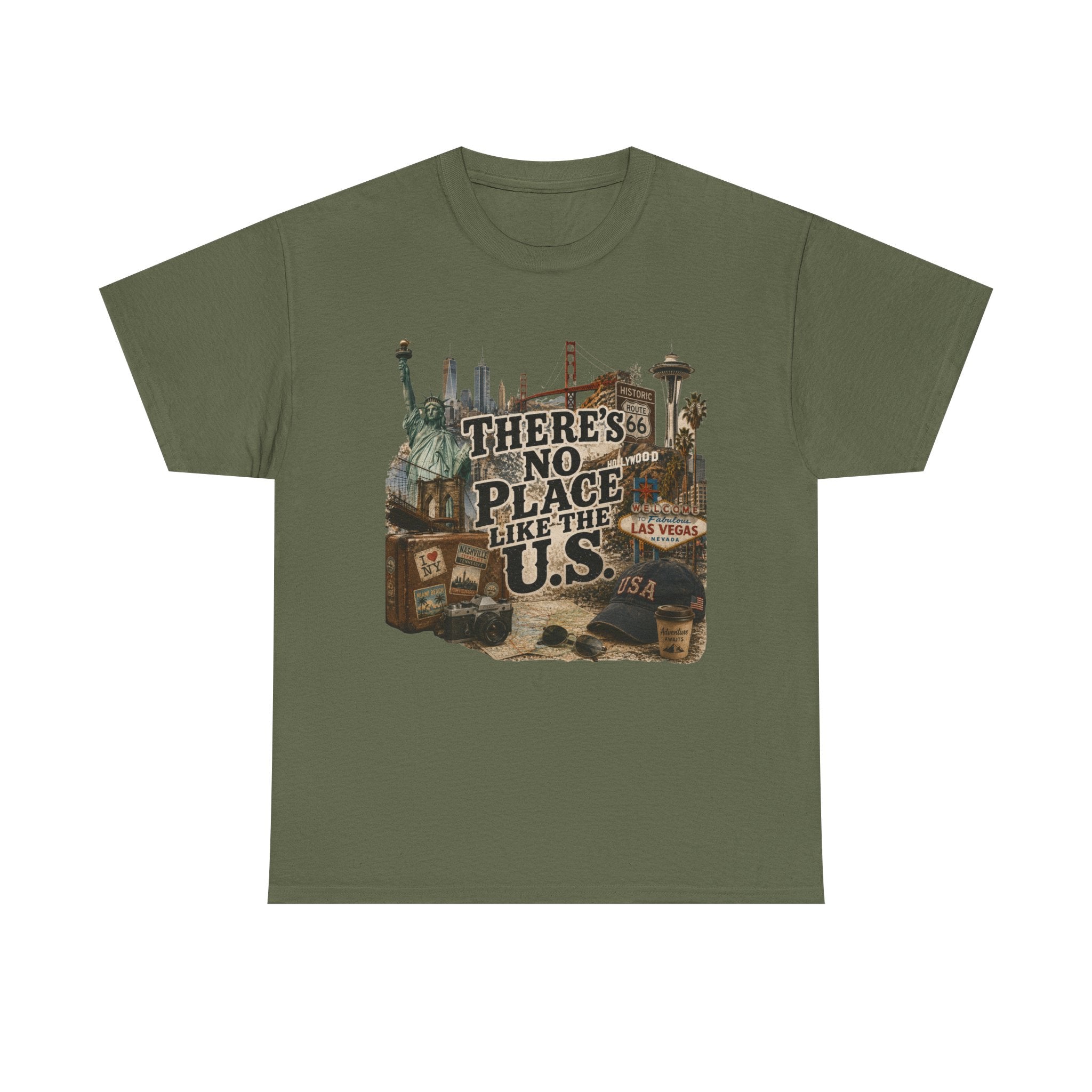 There's No Place Like the US tee - Black colorway city landmarks