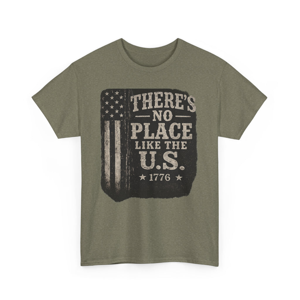 Distressed flag tee in White - Spicy Blondie 1776 patriotic design front view