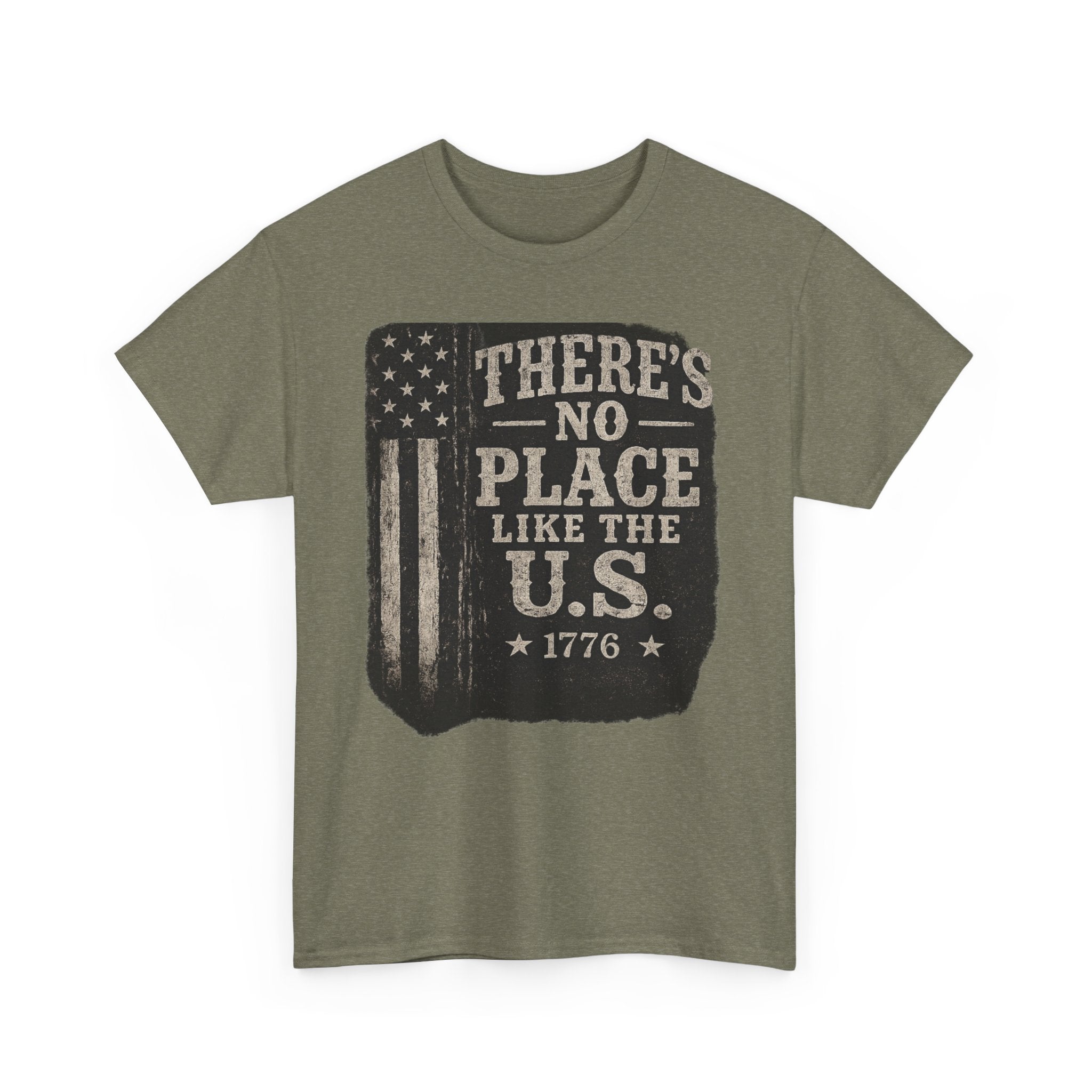 Distressed flag tee in White - Spicy Blondie 1776 patriotic design front view