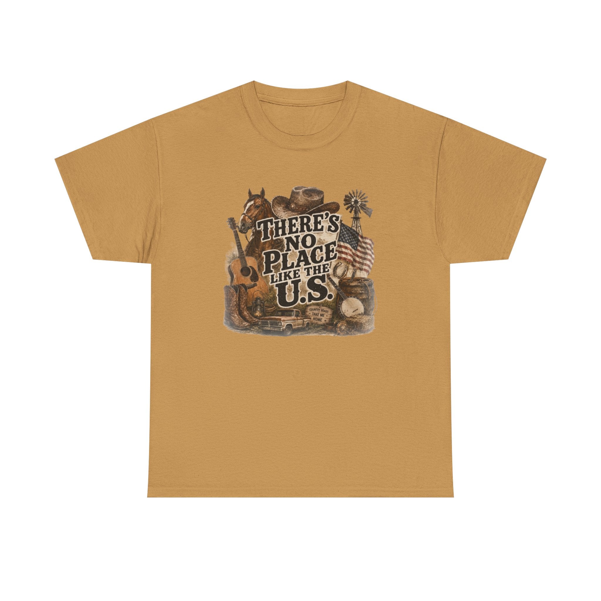 Country Life graphic tee in Sport Grey - Spicy Blondie Americana design