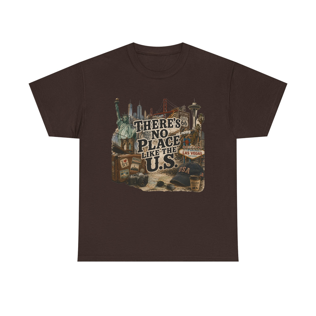 American landmarks graphic tee - patriotic USA design Spicy Blondie