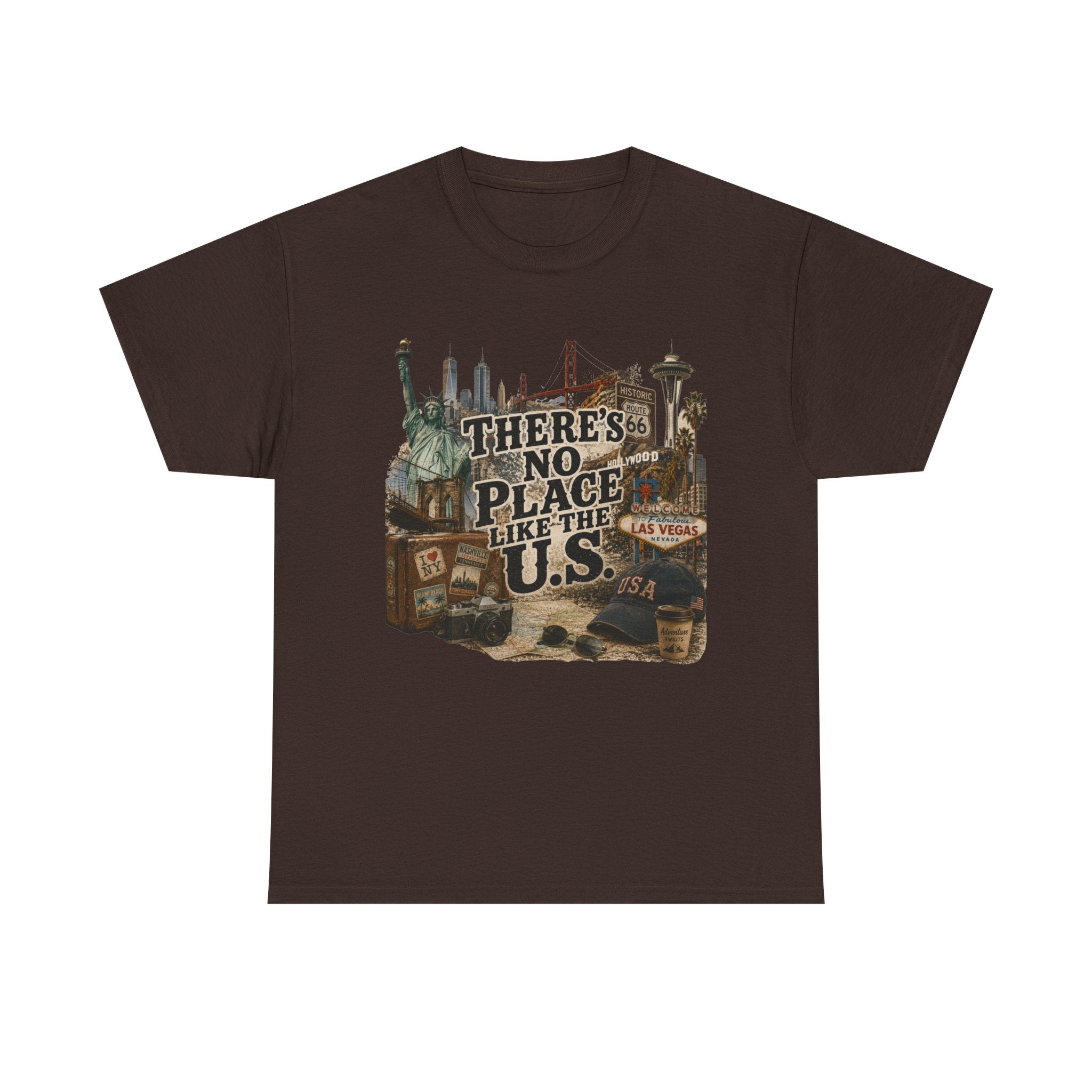American landmarks graphic tee - patriotic USA design Spicy Blondie