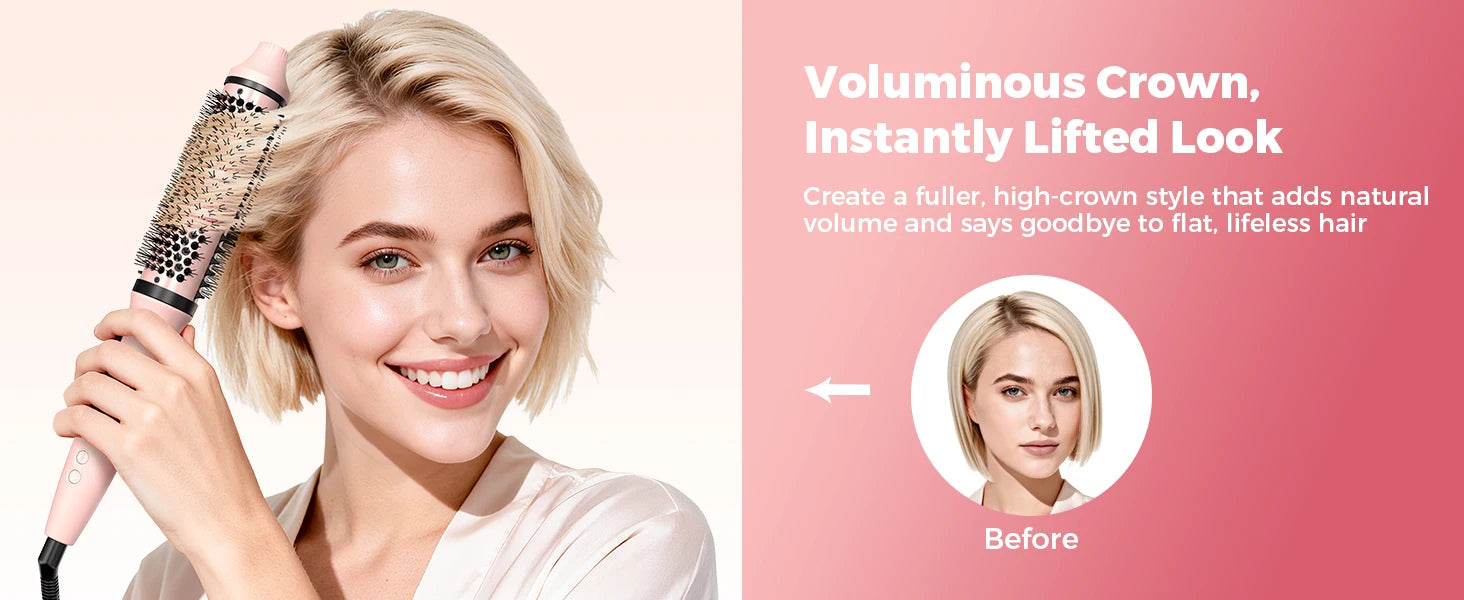 Volumizing Thermal Curl Brush — Hot Girl Hair Without the Effort